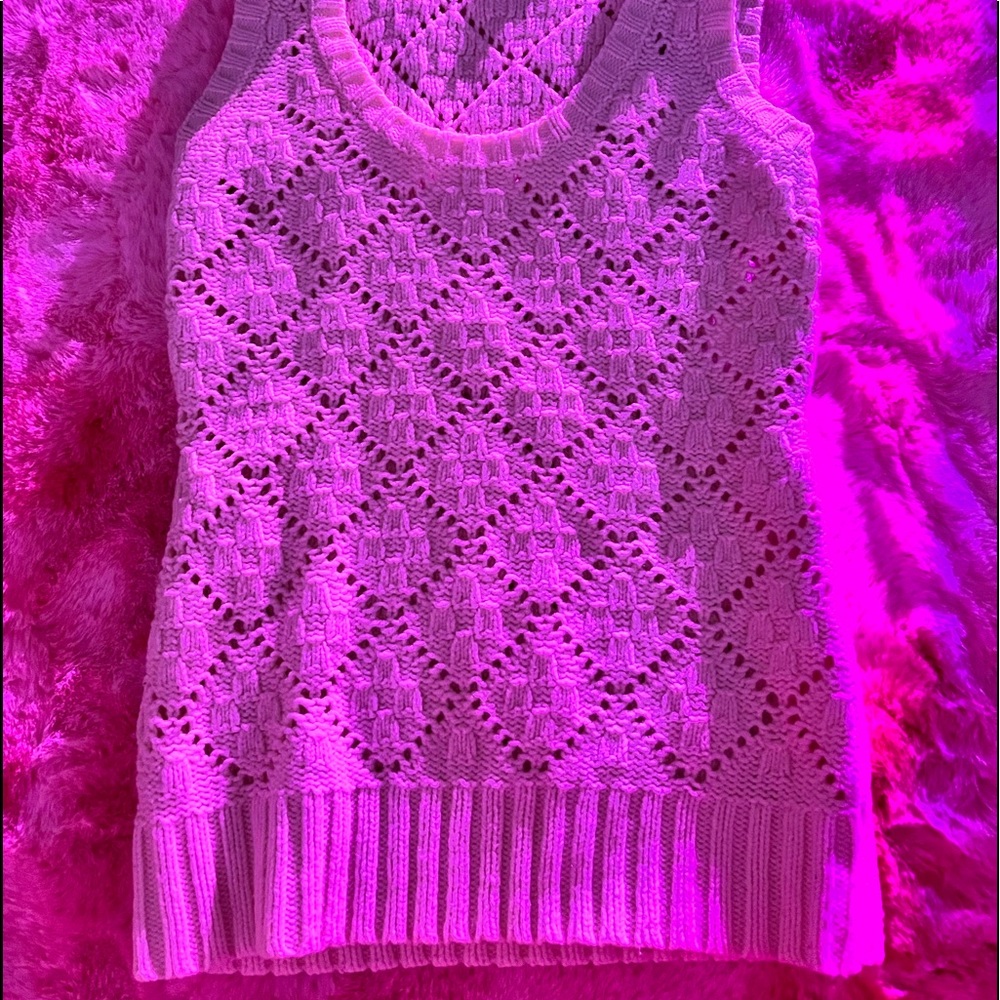 White Express round-neck sweater vest